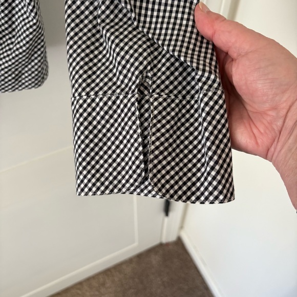 Talbots Gingham Cotton Front-Tie Shirt. Size Large. - Picture 7 of 11